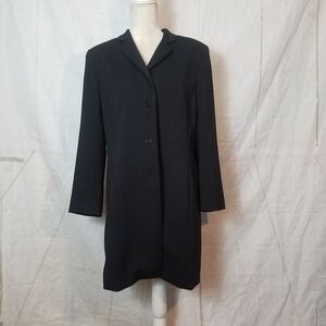Yansi Fugel Long Classic Black Blazer Coat Missing Bottom Button